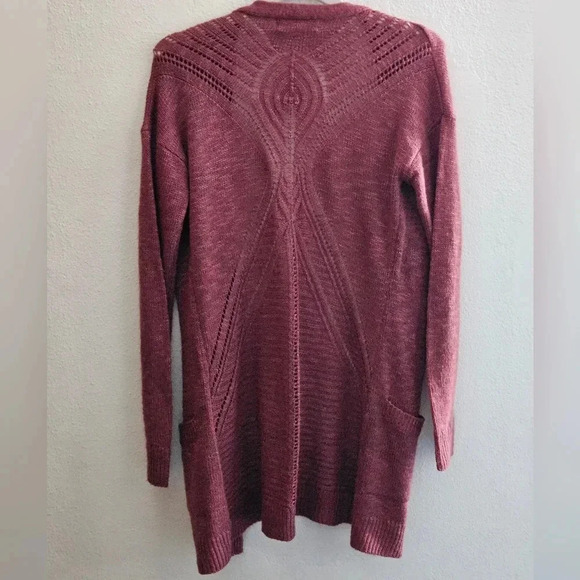 Open front‎ knit cardigan dark mauve size small by pink rose - Picture 2 of 6